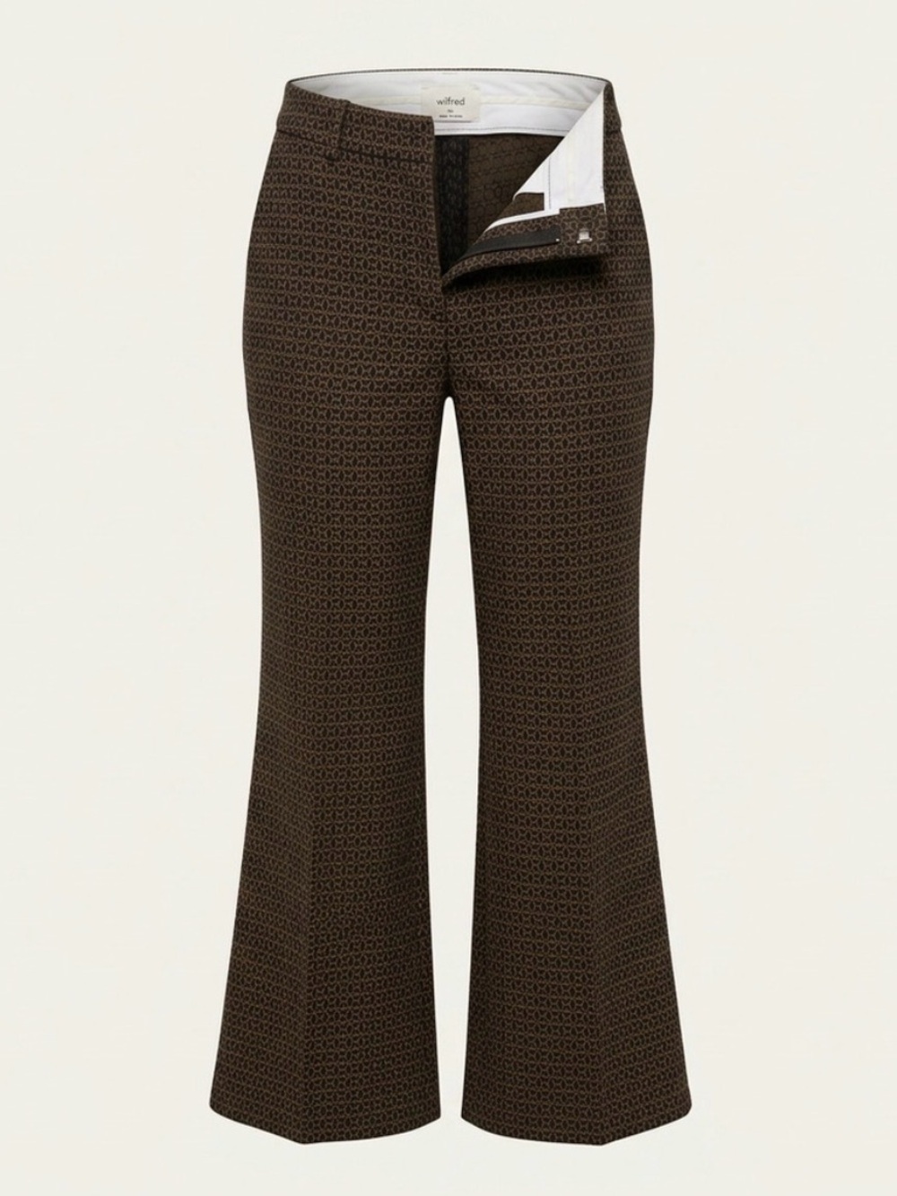 Wilfred (Aritzia) Geometric Flare High Rise Dress Pants